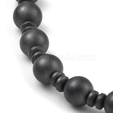 Round Synthetic Non-Magnetic Hematite Beaded Necklaces for Women Men(NJEW-E097-06)-2