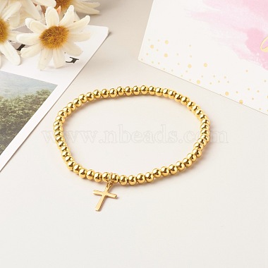 Rosary Cross Stretch Bracelets Set(BJEW-JB06674)-8