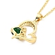 Coeur de zircone cubique avec collier pendentif mot amour(NJEW-F293-02C-G)-3