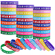 40Pcs 10 Colors Word Star Student Silicone Cord Bracelets Set Wristband(BJEW-GF0001-13)-1