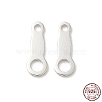 925 Sterling Silver Links, Chain Tabs, with 925 Stamp, Silver, 8x3x0.4mm, Hole: 0.8&1.6mm(STER-D006-09S)