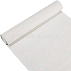 Glitter PVC Leather Fabric, for Shoes Bag Sewing Patchwork DIY Craft Appliques, White, 1370x300x0.5mm(DIY-WH20011-59B)