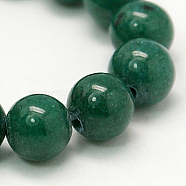 Natural Mashan Jade Round Beads Strands, Dyed, Green, 10mm, Hole: 1mm, about 41pcs/strand, 15.7 inch(G-D263-10mm-XS26)