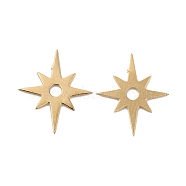 Ion Plating(IP) 304 Stainless Steel Charms, Star, Real 14K Gold Plated, 9x7.5x0.5mm, Hole: 1mm(STAS-Q215-19G)