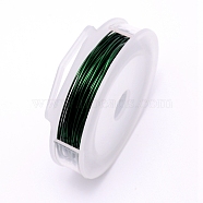 Round Copper Craft Wire, Dark Green, 24 Gauge, 0.5mm, about 30m/roll(CWIR-WH0001-0.5mm-13)