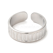 304 Stainless Steel Open Cuff Rings, Stainless Steel Color, US Size 7 1/4(17.5mm)(RJEW-K245-72P)