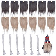 Gnome/Dwarf Doll DIY Accessories, including 12Pcs Faux Fur Beard, 6Pcs Polycotton Braid, 12Pcs Wood Bead Nose, Mixed Color, Beard: 180~190x90~95x1mm, Bead: 15mm, Rope: 155~175x11x9mm(FIND-GF0004-28)