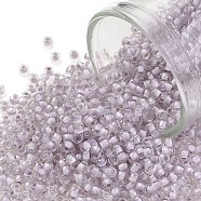 TOHO Round Seed Beads, Japanese Seed Beads, (1066) Pale Purple Lined Crystal, 11/0, 2.2mm, Hole: 0.8mm, about 1110pcs/10g(X-SEED-TR11-1066)