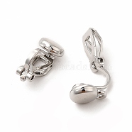 Alloy Clip-on Earring Findings, with Horizontal Loops, Flat Round, Platinum, 15x7x9mm, Hole: 1mm(PALLOY-M208-02P)