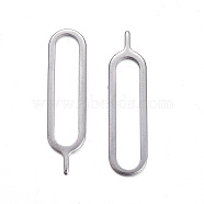 304 Stainless Steel Findings, SIM Card Ejector Pin Removal Tool, Stainless Steel Color, 29x7.5x0.8mm(STAS-F221-45P)