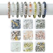 DIY Natural Howlite Round Beaded Stretch Bracelet Making Kit, 8~8.5mm, Hole: 1mm(DIY-YW0008-36A)