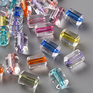 Transparent Acrylic Beads, Column, Mixed Color, 10x7.5mm, Hole: 1.8mm(X-TACR-S154-17A)