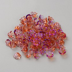 Glass Bead Caps, Flower, Coral, 7x11x8.5mm, Hole: 1.4mm(GLAA-WH0033-90A)