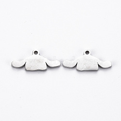 201 Stainless Steel Pendants, Cut, Clothes, Stainless Steel Color, 7.5x16x1mm, Hole: 1.2mm(STAS-Q240-074P)