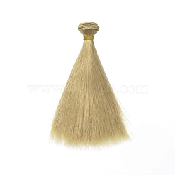 Plastic Long Straight Hairstyle Doll Wig Hair, for DIY Girl BJD Makings Accessories, Pale Goldenrod, 5.91 inch(15cm)(DOLL-PW0001-033-17)