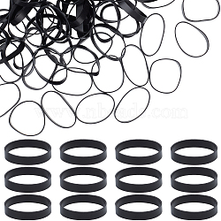 100Pcs Silicone Cable Ties, for Earbud Headphones Phones Wire Wrap Management, Black, 5.5x27.5mm, Inner Diameter: 26mm(FIND-SP0005-36)
