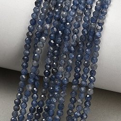 Natural Sapphire Beads Strands, Faceted, Round, 2.8x2.5mm, Hole: 0.6mm, about 154pcs/strand, 15.83''(40.2cm)(GG-CBA77FB-B07-2.8mm)