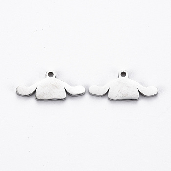 201 Stainless Steel Pendants, Cut, Clothes, Stainless Steel Color, 7.5x16x1mm, Hole: 1.2mm