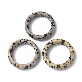 Natural Dalmatian Jasper Plain Band Ring, Gemstone Jewelry for Women, US Size 9(18.9mm)