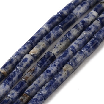 Natural Blue Spot Jasper Beads Strands, Column, 8x4mm, Hole: 0.7mm, about 48pcs/strand, 15.35~15.43''(39~39.2cm)