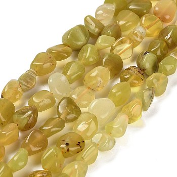 Natural Yellow Opal Beads Strands, Nuggets, Tumbled Stone, 7~13x4.5~10x4.5~10mm, Hole: 1.2mm, about 44~46pcs/strand, 15.08~16.14 inch(38.3~41cm)