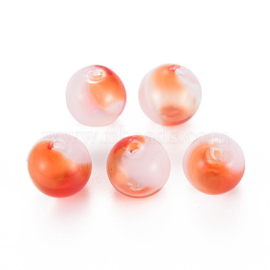 Coral Round Glass Beads