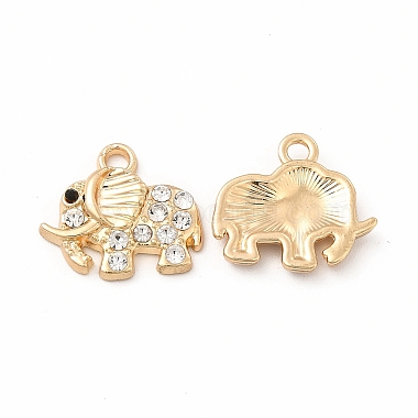 Golden Elephant Alloy+Rhinestone Pendants