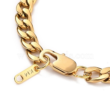 Woman's 304 Stainless Steel Cuban Link Chain Bracelets(X-BJEW-JB05611-01)-3