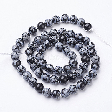 naturelles Obsidienne perles brins(GSR6mmC009)-3
