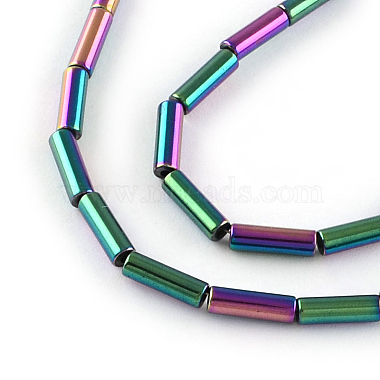 Tube Electroplated Non-magnetic Synthetic Hematite Beads Strands(G-R259-38)-2