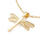 Clear Cubic Zirconia Dragonfly Pendant Necklace(NJEW-O125-18G)-2