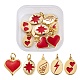 10Pcs 5 Style Real 18K Gold Plated Brass with Jump Rings Enamel Charms(KK-LS0001-36)-1