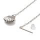 304 Stainless Steel Long Chain with Shell Dangle Stud Earrings for Women(EJEW-A068-02P)-3