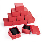 Rectangle Paper Jewelry Gift Boxes, with Non-woven Fabrics Pillow, Jewelry Organizer Case for Bracelets, Watch Storage, Cerise, 8.5x8.3x5.5cm(CON-TAC0010-91A)