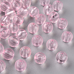 Transparent Acrylic Beads, Round, Pink, 8x7mm, Hole: 2mm, about 1745pcs/500g(MACR-S370-A8mm-702)
