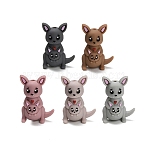 Silicone Beads, Focal Beads, 3D Kangaroo, Mixed Color, 31x24x14mm, Hole: 2mm(SIL-B080-02)