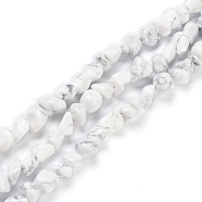Natural Howlite Beads Strands, Nuggets, 5.5~15x7.5~9x6~7.5mm, Hole: 0.9mm, about 40~44pcs/strand, 14.76''~15.35''(37.5~39cm)(G-K337-06)