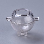 Plastic Candle Molds, for Candle Making Tools, Round, Clear, 4.5x6.1x4.6cm(AJEW-WH0098-89)