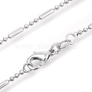 Stainless Steel Chain Necklaces, with Lobster Claw Clasps, Stainless Steel Color, 17.9 inches(45.7cm), 1.5mm(NJEW-M146-04)