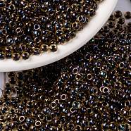 MIYUKI Round Rocailles Beads, Japanese Seed Beads, 8/0, (RR380) Lined Steel Blue Luster, 3mm, Hole: 1.1mm, about 19000~20500pcs/pound(SEED-G008-RR0380)