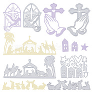 5Pcs 5 Styles Carbon Steel Cutting Dies Stencils, for DIY Scrapbooking/Photo Album, Decorative Embossing DIY Paper Card, Religion & Christmas & Easter, Mixed Patterns, 2.65~8.9x5~13.9x0.08cm, 1pc/style(DIY-GF0006-15)