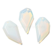Opalite Pendants, Faceted Half Heart Charms, 27x14x5.5mm, Hole: 1.5mm(G-G052-A08)