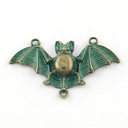 Zinc Alloy Pendant, Cadmium Free & Nickel Free & Lead Free, Bat, Antique Bronze & Green Patina, 30x48x5mm, Hole: 2mm(PALLOY-R065-006-FF)
