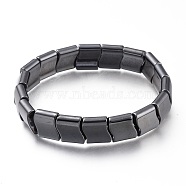 Magnetic Synthetic Hematite Beads Stretch Bracelets, Wave, Inner Diameter: 2-3/8 inch(5.9cm)(BJEW-A115-03)