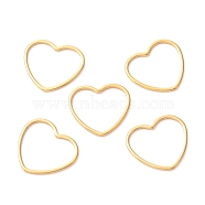 201 Stainless Steel Linking Rings, Heart, Golden, 14x15.5x1mm(STAS-C030-02B-G)