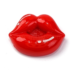 Opaque Resin Decoden Cabochons, Lip, Red, 22x28.5x8.5mm(CRES-Z008-01A)