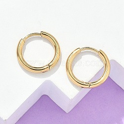 Ion Plating(IP) 304 Stainless Steel Huggie Hoop Earrings, Hypoallergenic Earrings, with 316 Surgical Stainless Steel Pin, Golden, 12 Gauge, 14x2mm, Pin: 1mm(X-EJEW-F111A-14mm-G)