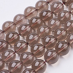 Smoky Quartz Beads Strands, Round, 10mm, Hole: 1mm, 19pcs/strand, 8 inch(X-G-C076-10mm-4)