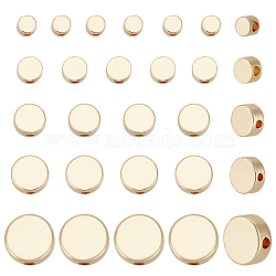 50Pcs 5 Styles Rack Plating Brass Spacer Beads, Flat Round, Real 14K Gold Plated, 3~8x2.5~3mm, Hole: 1.2~1.4mm, 10pcs/style(KK-BC0012-59)