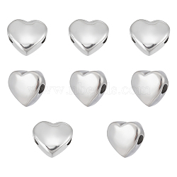 Unicraftale 304 Stainless Steel Beads, Heart, Manual Polishing, Stainless Steel Color, 7.5x8.5x4mm, Hole: 1.5~1.6mm, 8pcs/box(STAS-UN0052-27)